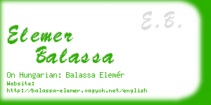 elemer balassa business card